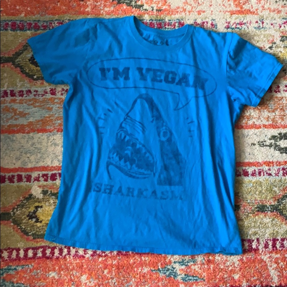 I’m Vegan-Sharkasm novelty tee
